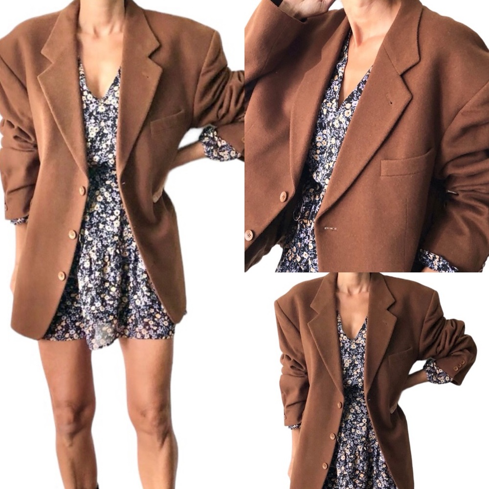 Vintage Boulevard Club Men’s Blazer Brown Sports Coat Wool Cashmere Size… - Picture 2 of 16
